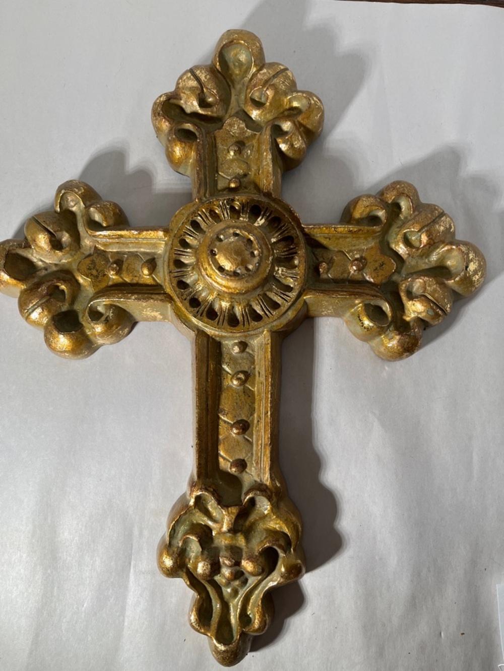 Baroque New World Cross Wall Sculpture